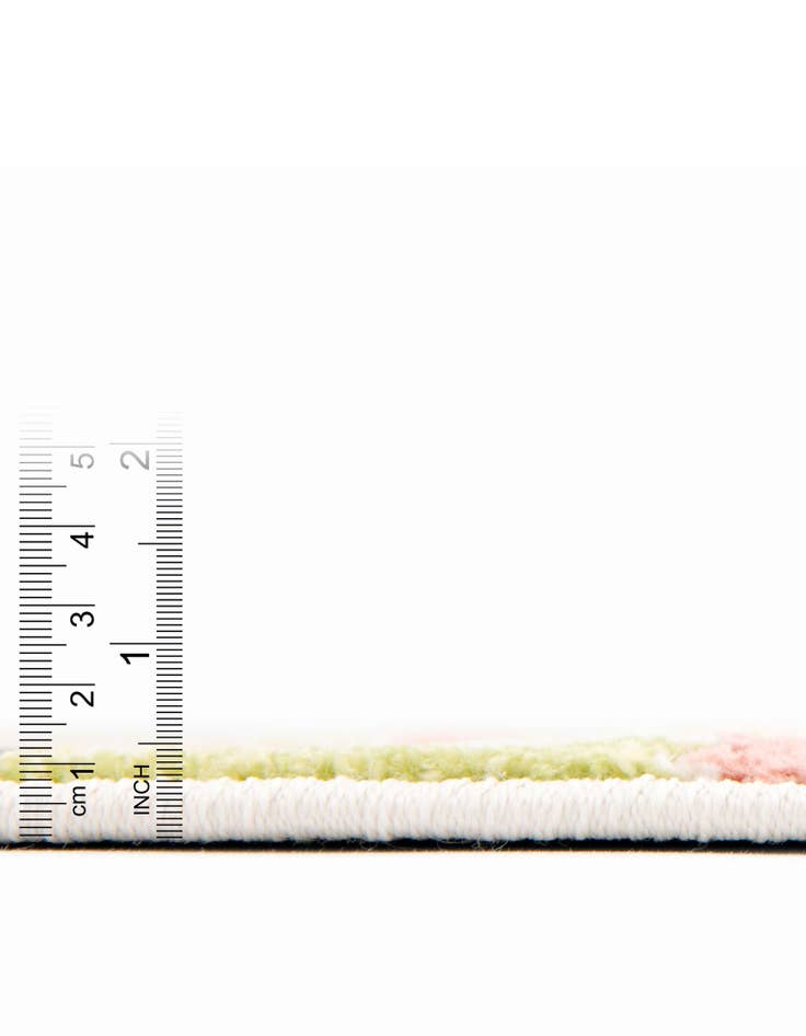 Detail image of  7' 10 x 7' 10 Checkered Whimsy Kids Round Rug