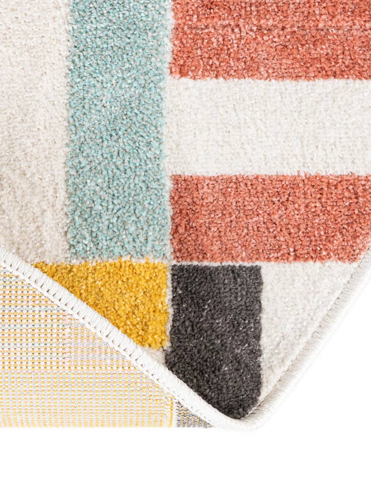 Detail image of  7' 10 x 7' 10 Checkered Whimsy Kids Round Rug
