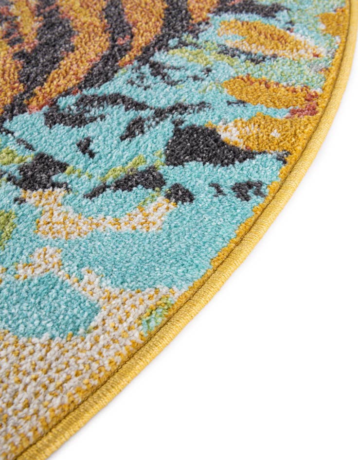 Detail image of  3' 3 x 3' 3 Tiger Whimsy Kids Round Rug