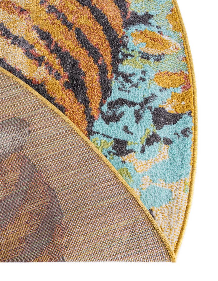 Detail image of  3' 3 x 3' 3 Tiger Whimsy Kids Round Rug