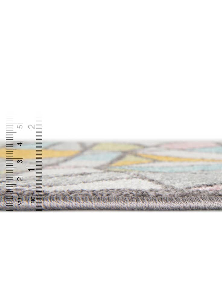 Detail image of  3' 3 x 3' 3 Stained Glass Whimsy Kids Round Rug