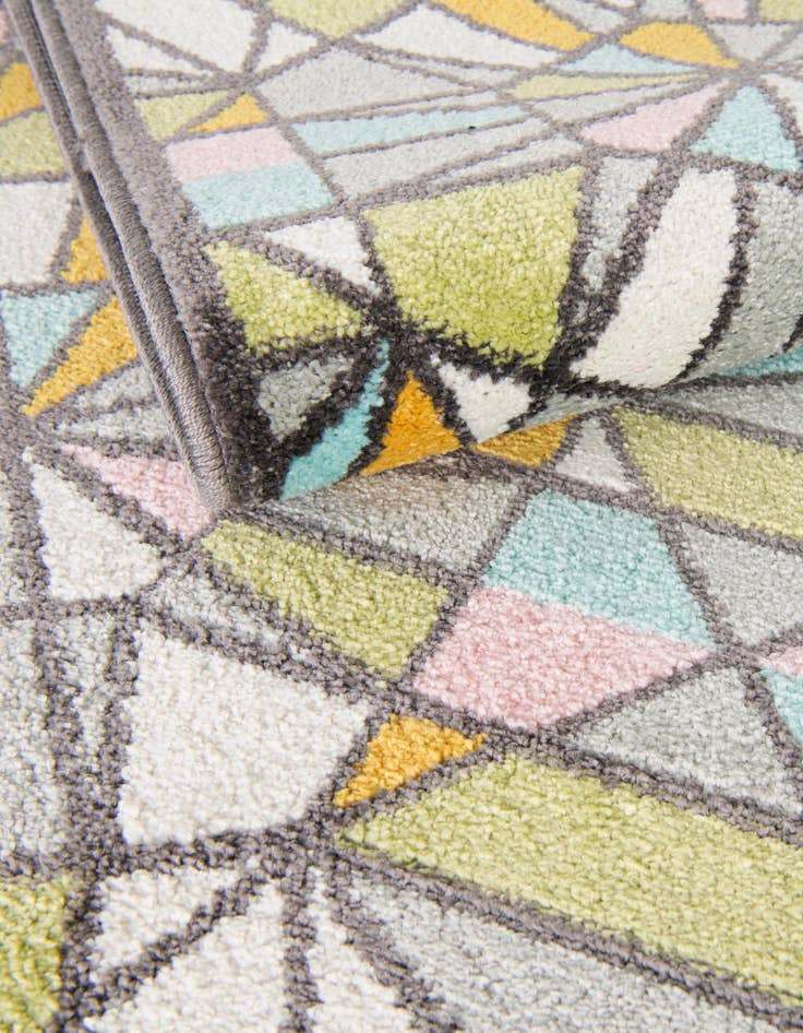 Detail image of  3' 3 x 3' 3 Stained Glass Whimsy Kids Round Rug