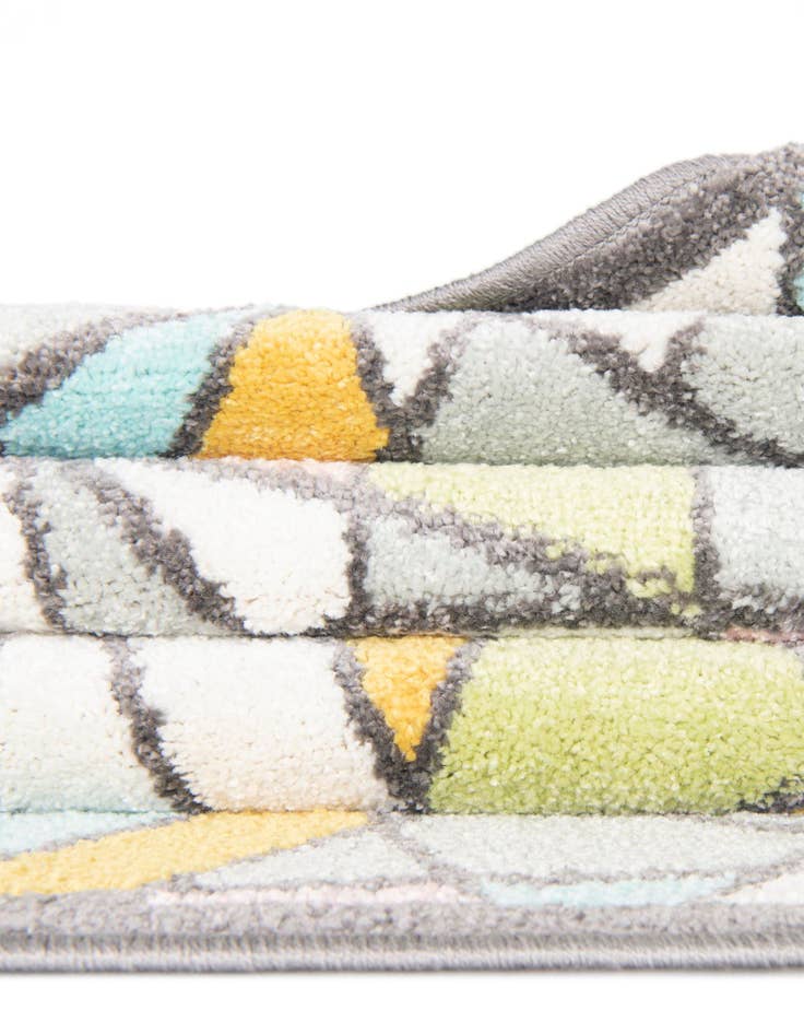 Detail image of  3' 3 x 3' 3 Stained Glass Whimsy Kids Round Rug