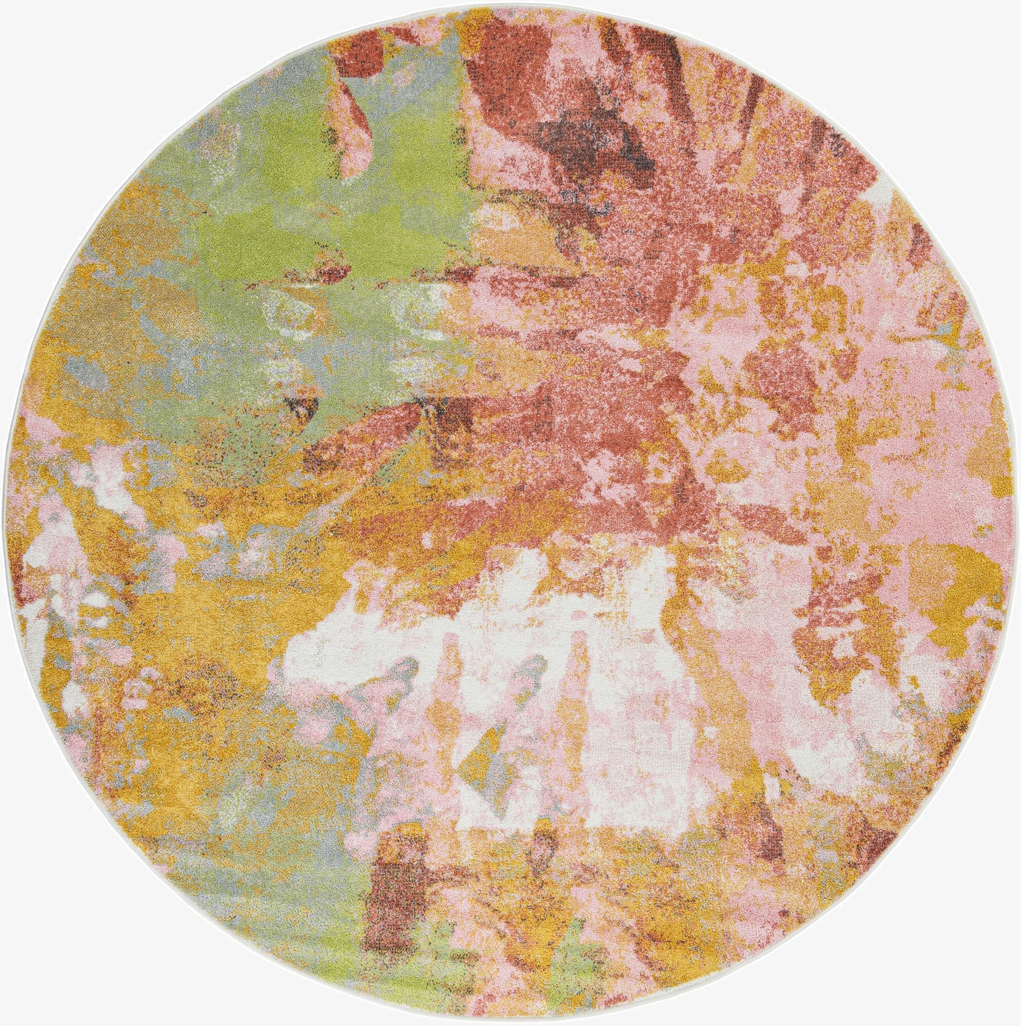  7' 10 x 7' 10 Abstract Whimsy Kids Round Rug