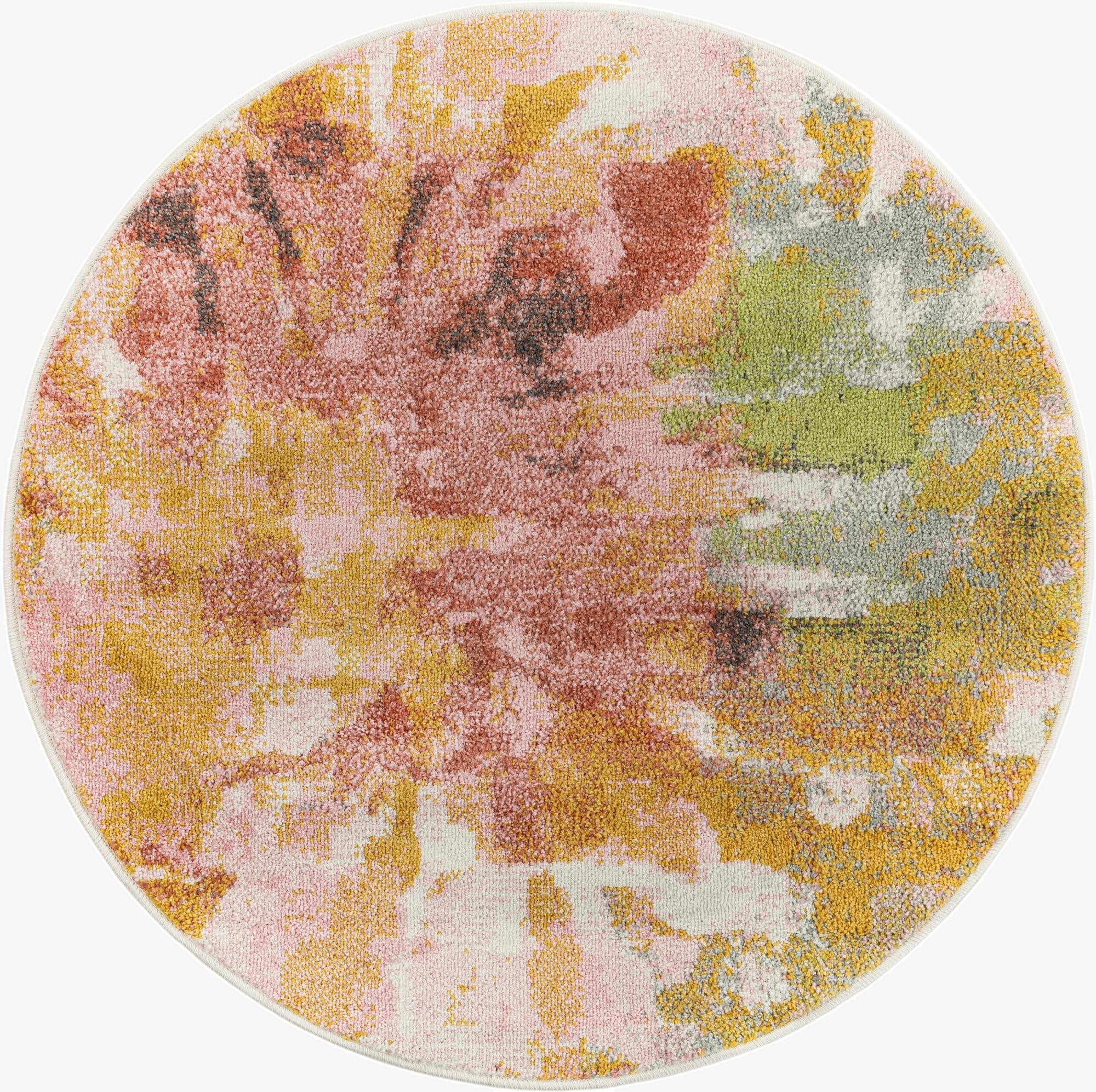  3' 3 x 3' 3 Abstract Whimsy Kids Round Rug
