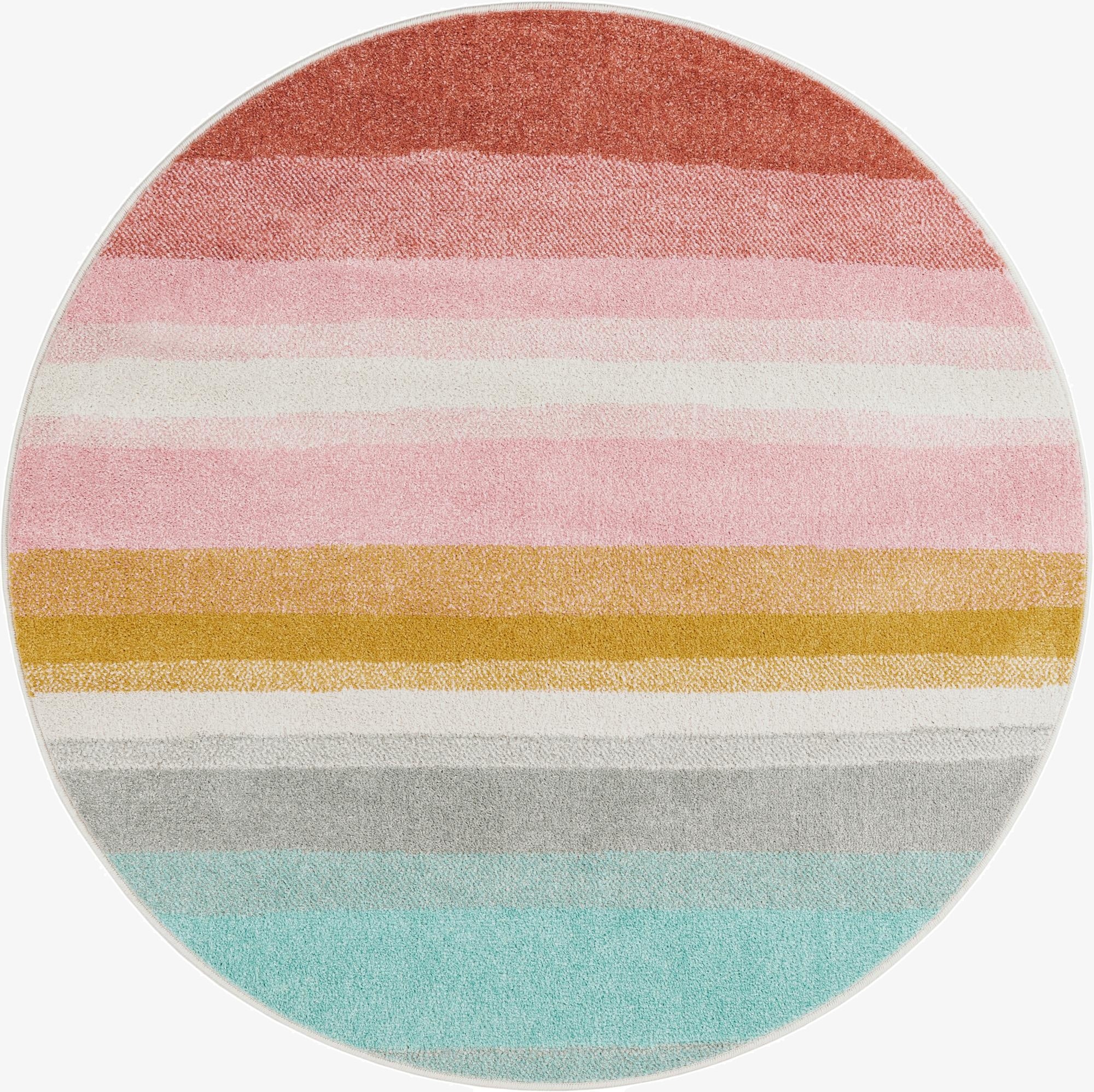 Primary image  4' 1 x 4' 1 Rainbow Stripes Whimsy Kids Round Rug