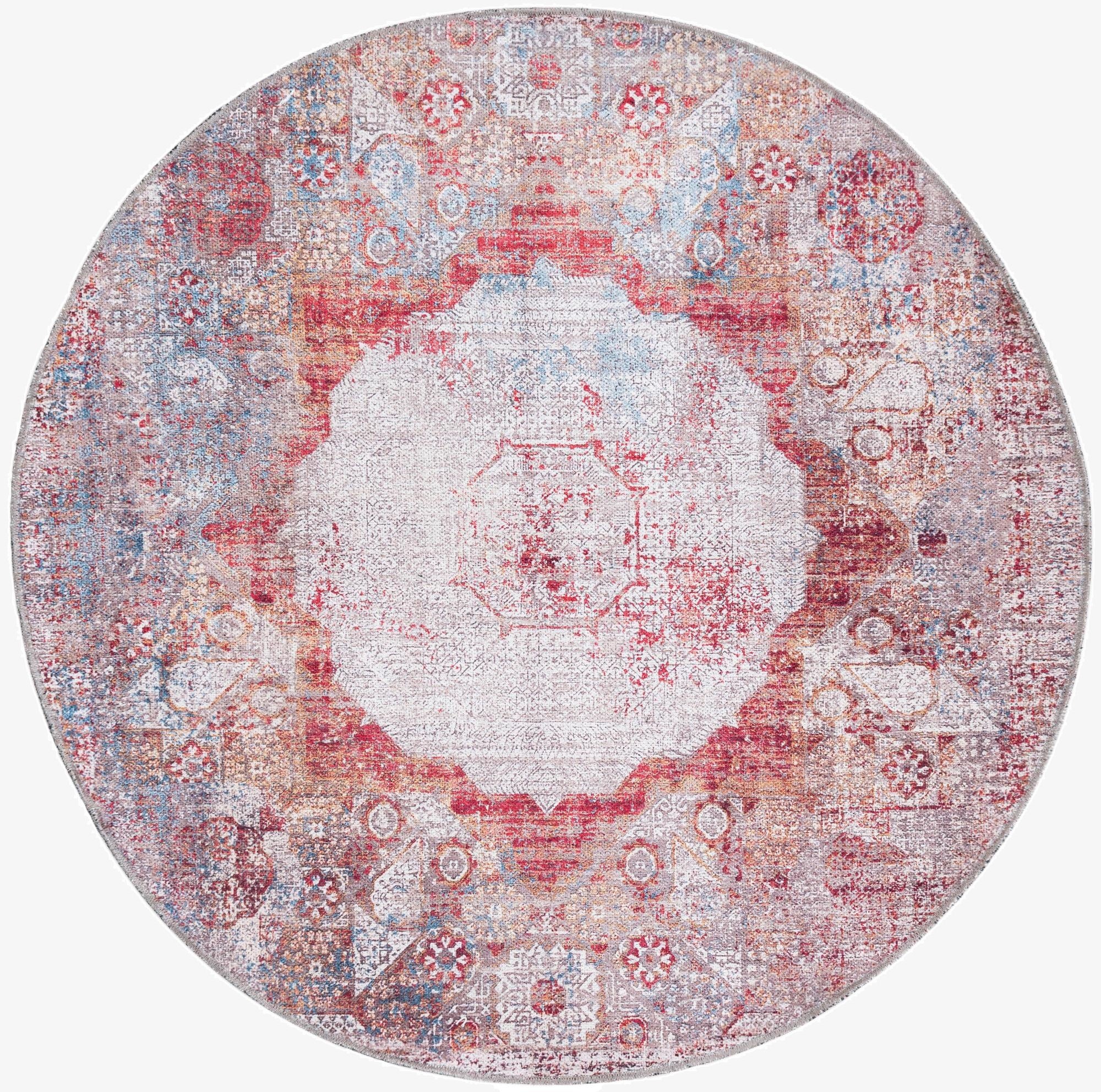  4' x 4'  Washable Yara Round Rug