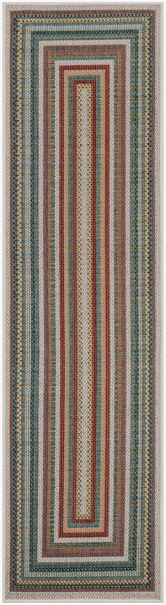  2' x 7' 1  Washable Baja Indoor / Outdoor Runner Rug