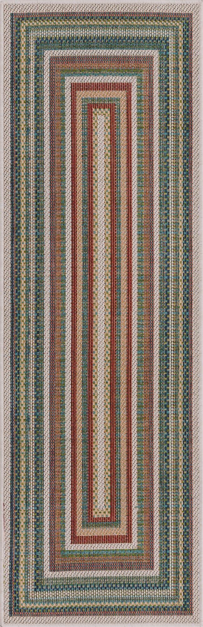  2' x 6'  Washable Baja Indoor / Outdoor Runner Rug