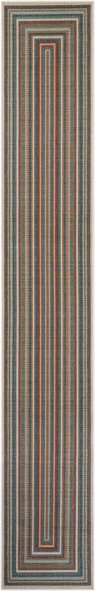  2' 7 x 16' 5  Washable Baja Indoor / Outdoor Runner Rug