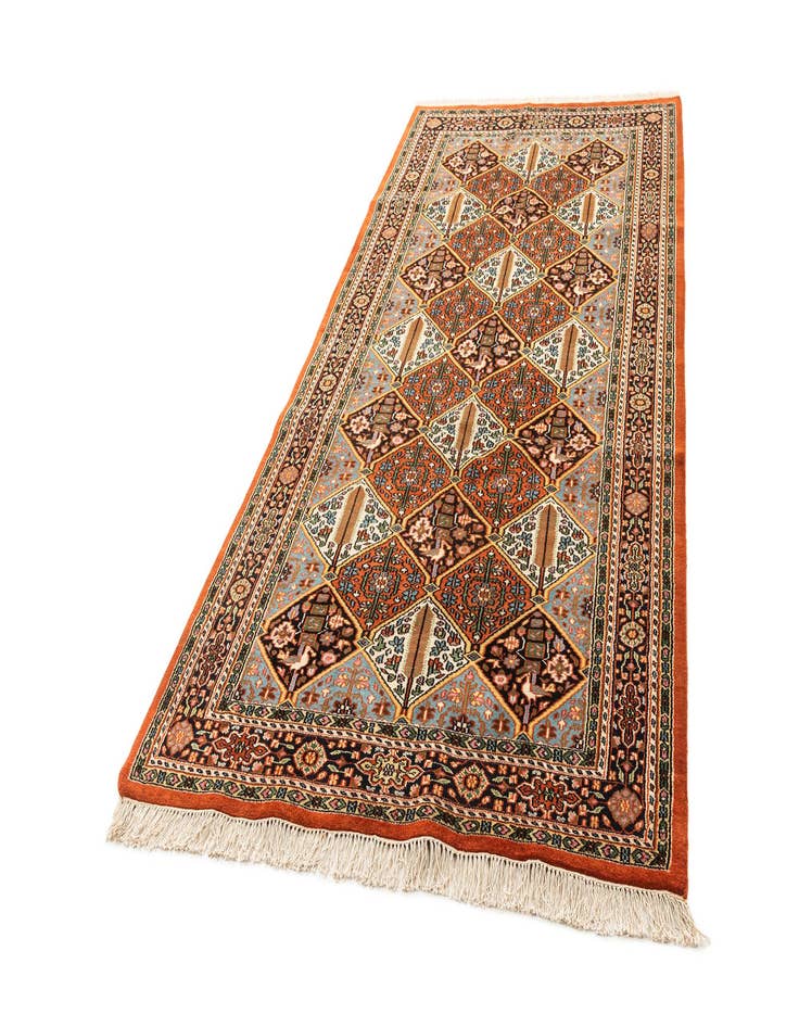 Detail image of  5' 4 x 11'  Hand Knotted Bakhtiar Wool Runner Rug