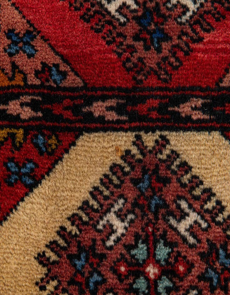 Detail image of  1' x 3' 10  Hand Knotted Bokhara Oriental Wool Runner Rug