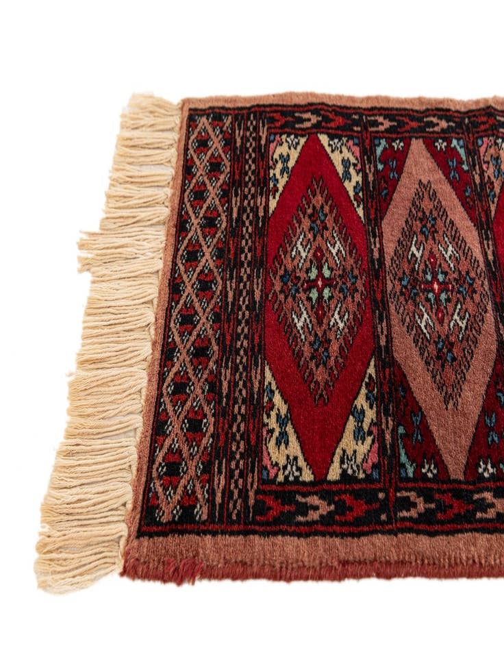 Detail image of  1' x 3' 10  Hand Knotted Bokhara Oriental Wool Runner Rug