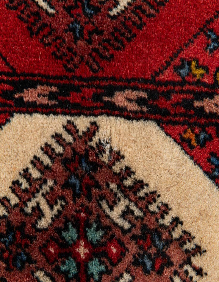 Detail image of  1' x 3' 10  Hand Knotted Bokhara Oriental Wool Runner Rug