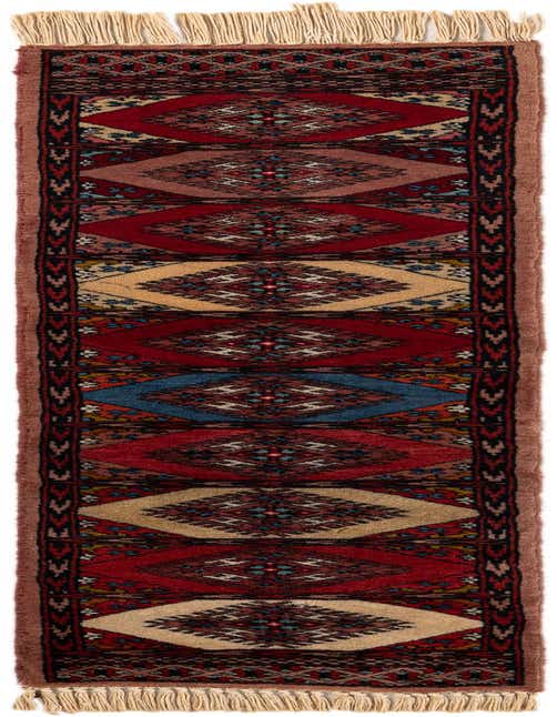 A 4 ft multi-colored wool Bokhara runner rug with traditional tribal patterns and fringe, ideal for a hallway.