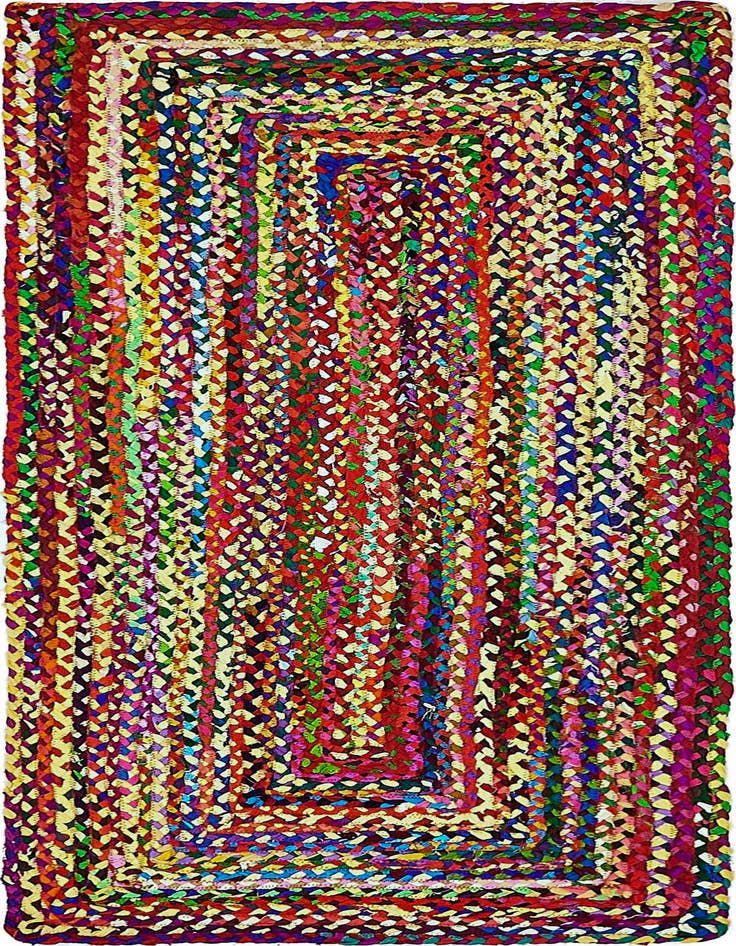 Detail image of 2' 7 x 6' 1 Handmade Braided Chindi Runner Rug