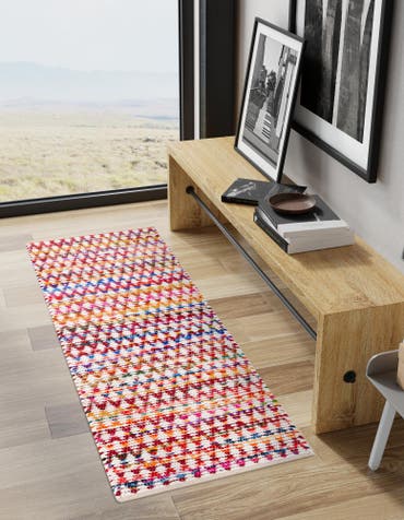  2' 7 x 6' 1  Hand Woven Braided Chindi Runner Rug