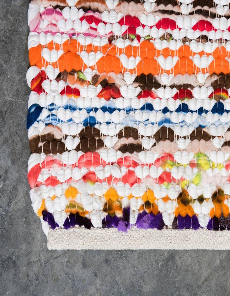 Detail image of  2' 7 x 6' 1  Hand Woven Braided Chindi Runner Rug