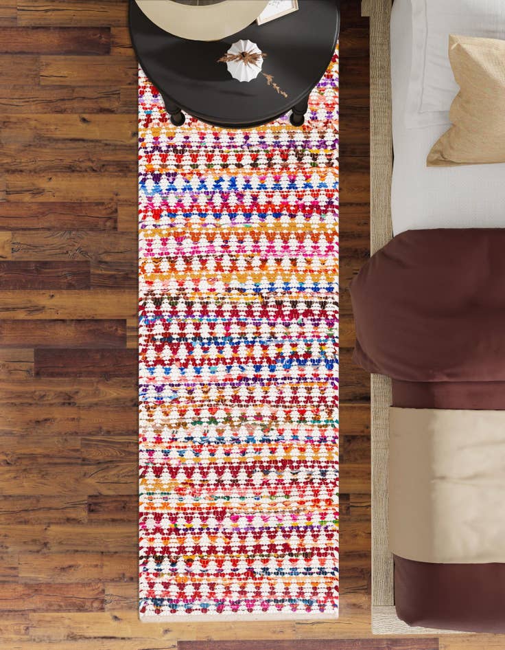 Detail image of  2' 7 x 6' 1  Hand Woven Braided Chindi Runner Rug