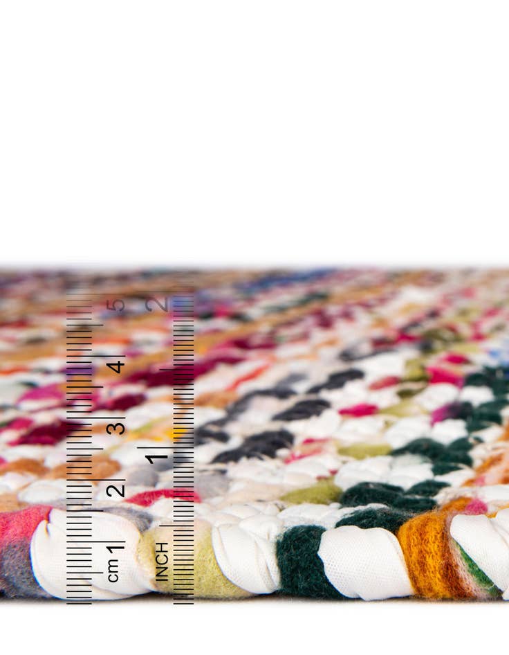 Detail image of  2' 7 x 6' 1  Hand Woven Braided Chindi Runner Rug