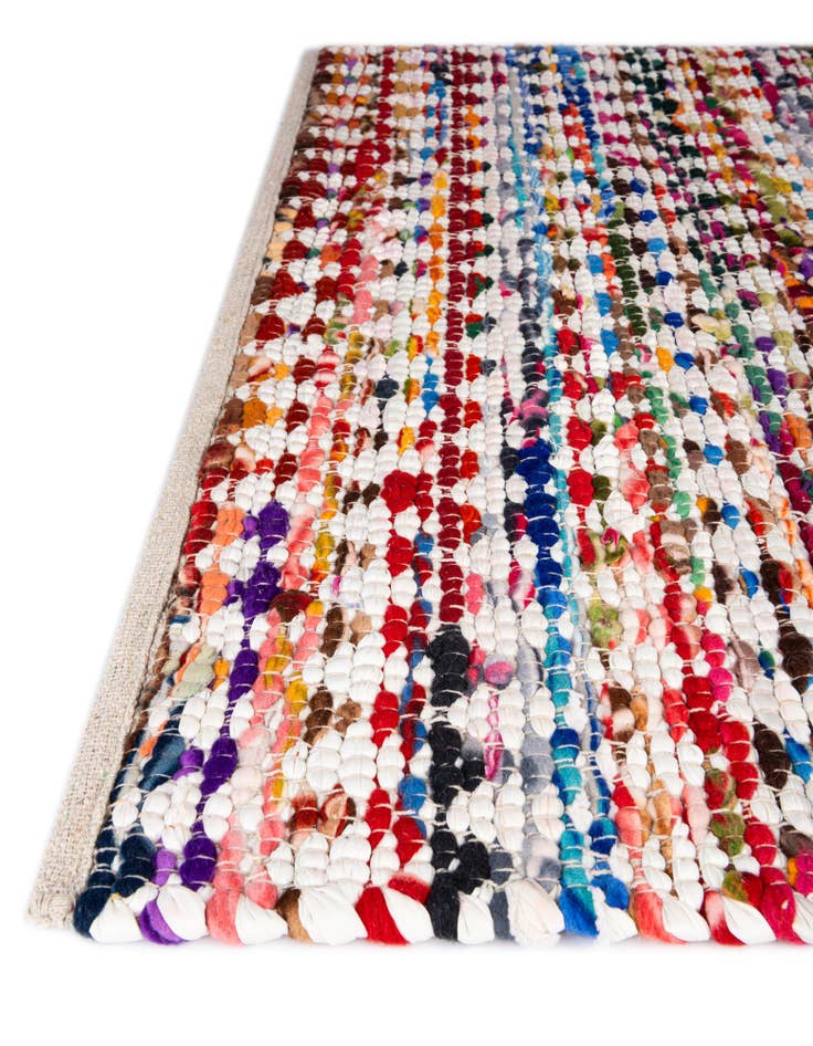 Detail image of  2' 7 x 6' 1  Hand Woven Braided Chindi Runner Rug