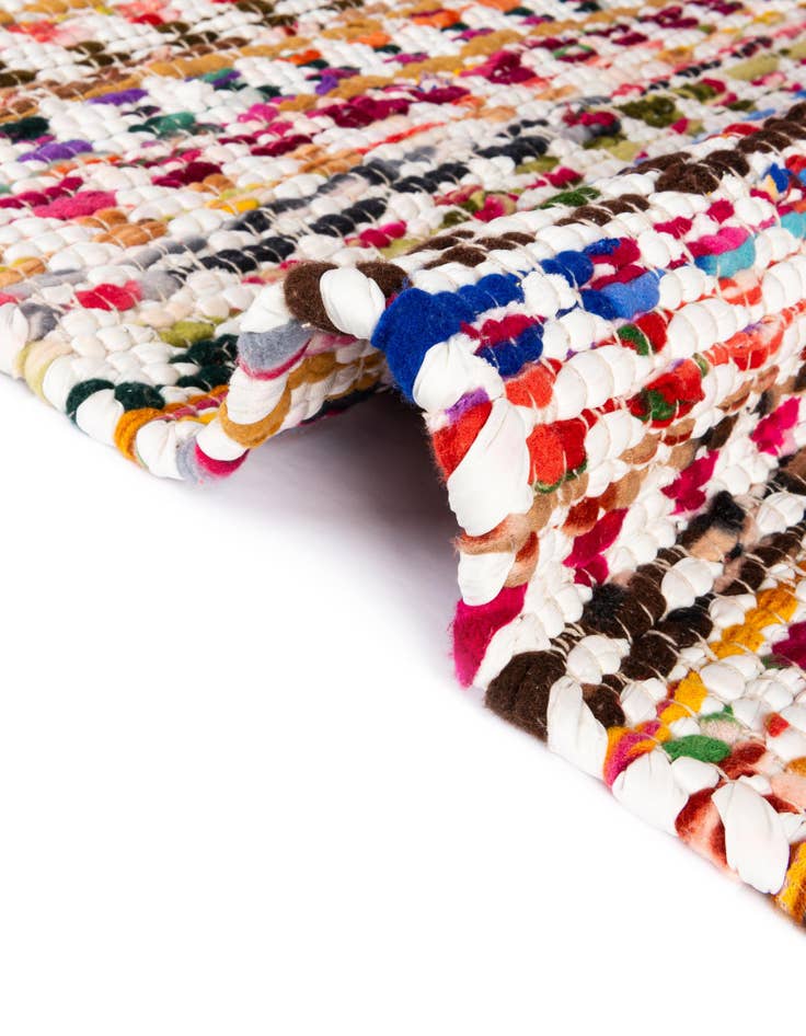 Detail image of  2' 7 x 6' 1  Hand Woven Braided Chindi Runner Rug