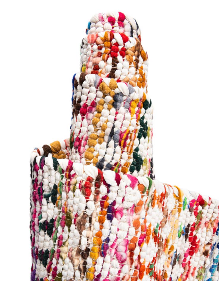 Detail image of  2' 7 x 6' 1  Hand Woven Braided Chindi Runner Rug