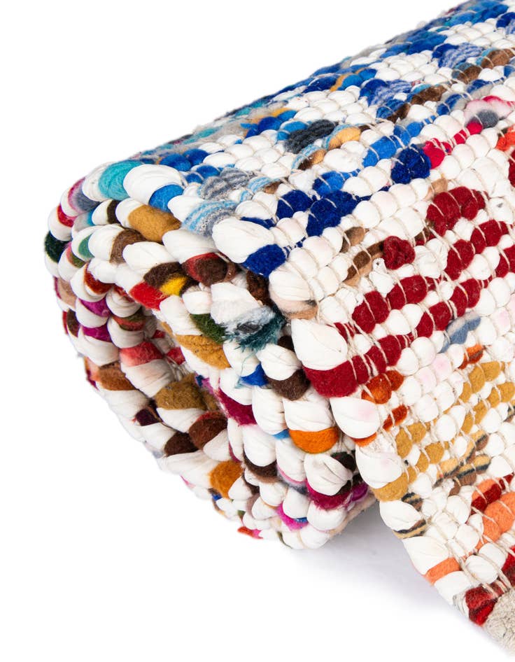 Detail image of  2' 7 x 6' 1  Hand Woven Braided Chindi Runner Rug