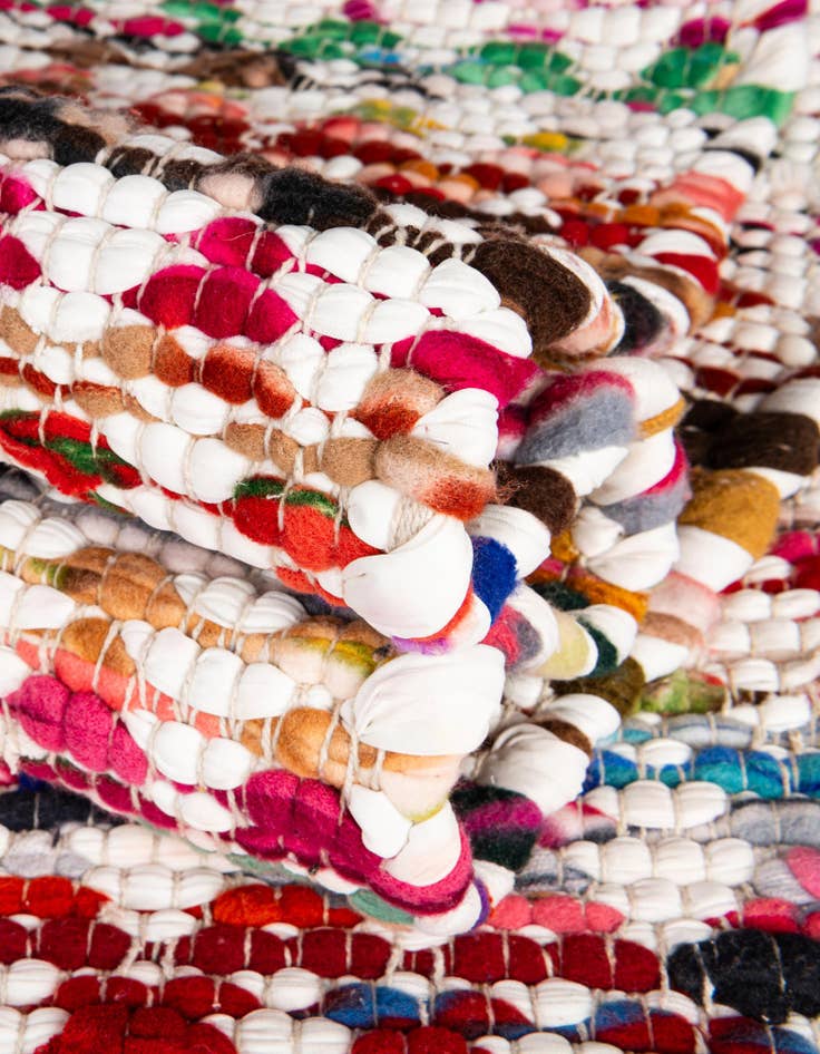 Detail image of  2' 7 x 6' 1  Hand Woven Braided Chindi Runner Rug