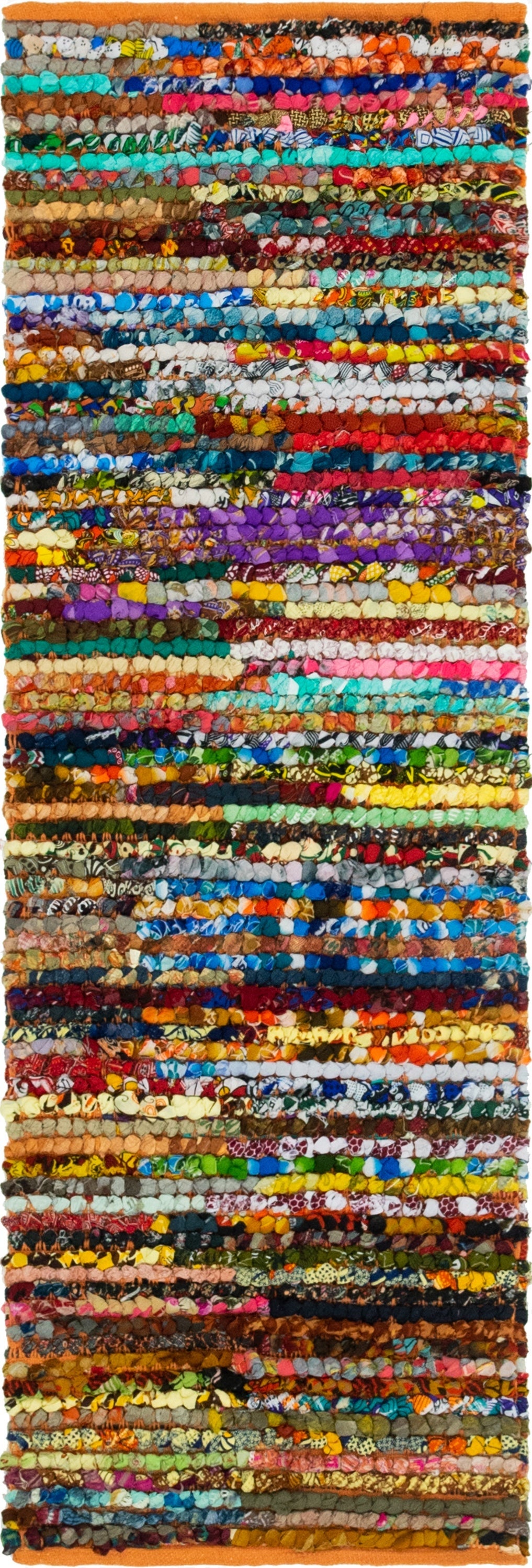  2' 2 x 6' 1  Hand Braided Chindi Runner Rug