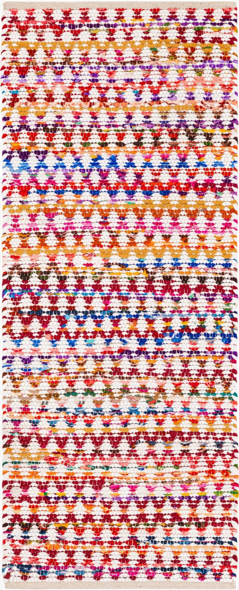  2' 7 x 6' 1  Hand Woven Braided Chindi Runner Rug