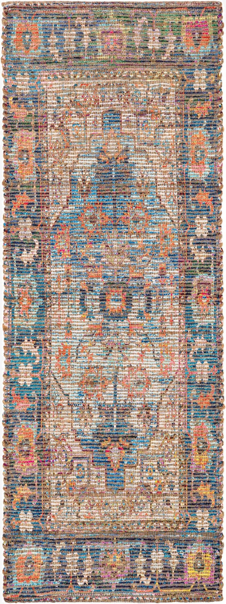  2' 2 x 6' 1  Hand Woven Chenille Jute Runner Rug