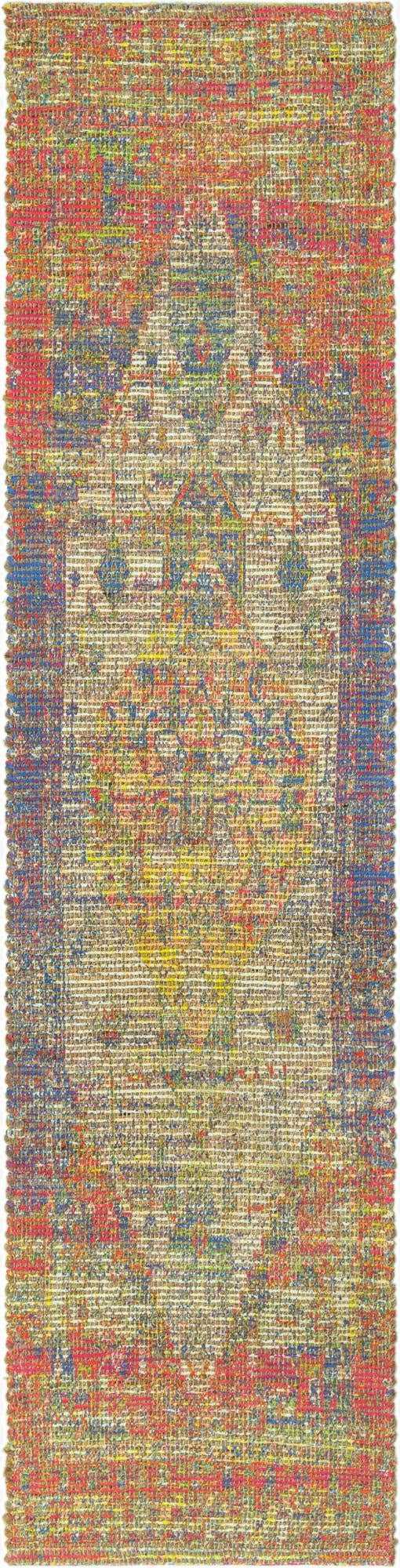  2' 2 x 8'  Hand Woven Chenille Jute Runner Rug