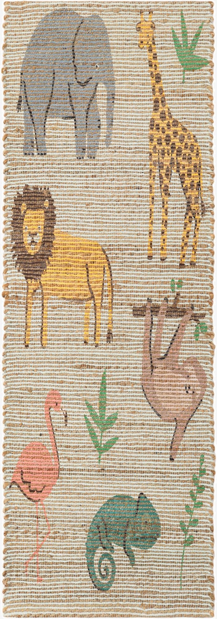  2' x 6' 1  Hand Woven Chenille Jute Runner Rug