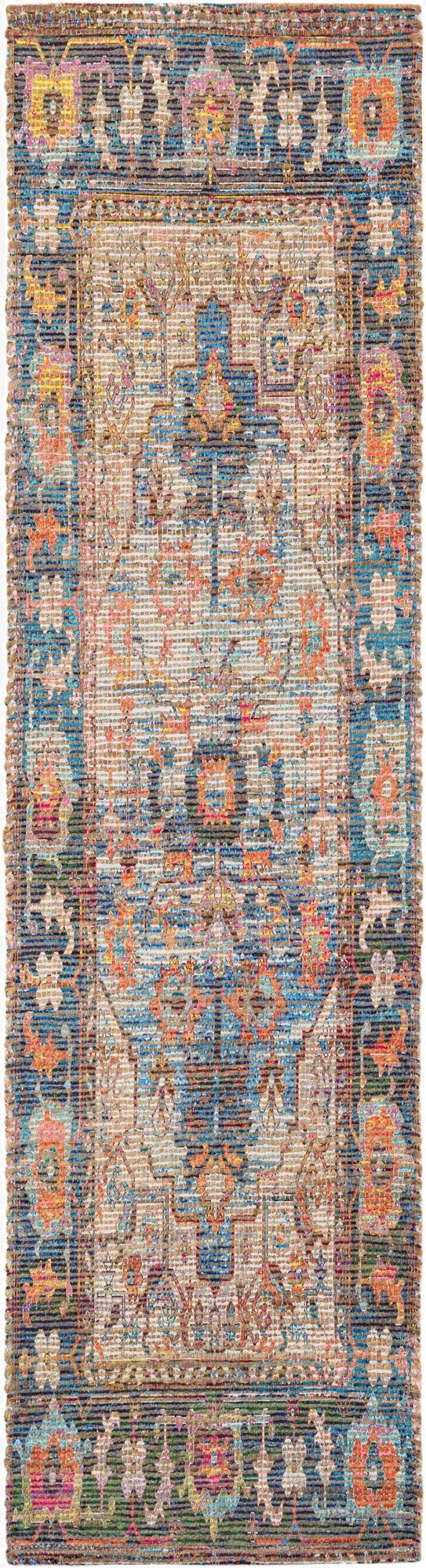  2' 2 x 8'  Hand Woven Chenille Jute Runner Rug