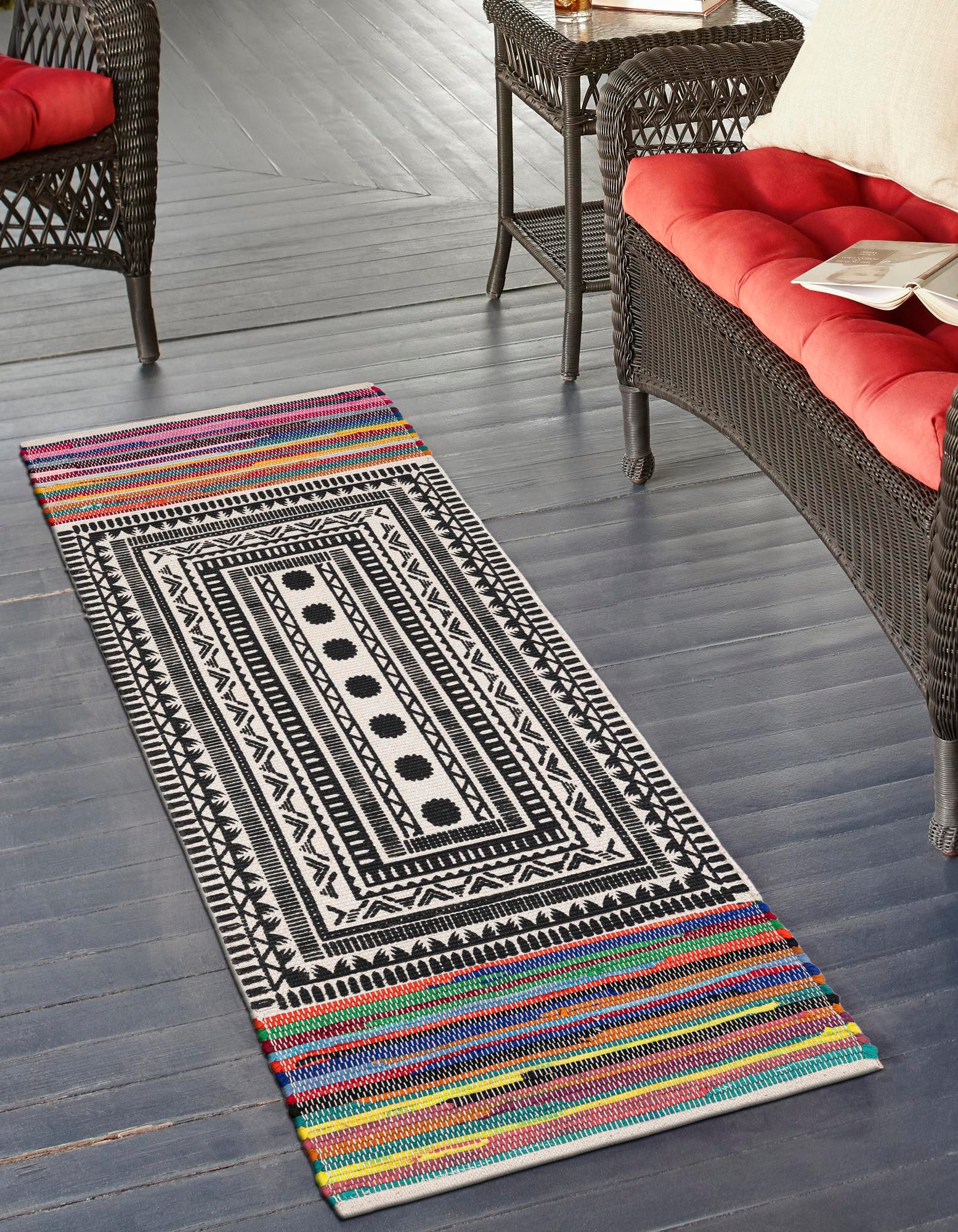 Multicolor 2' x 5' 1 Hand Braided Chindi Cotton Runner Rug | Rugs.com