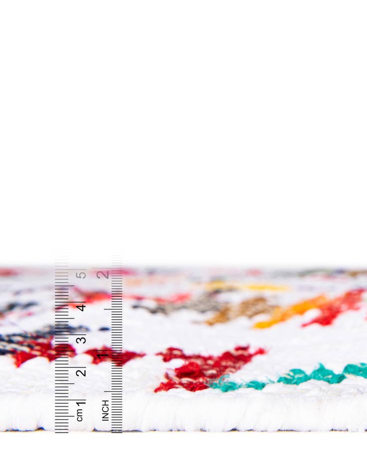 Detail image of  2' 2 x 6' 1  Hand Woven Chindi Trellis Runner Rug