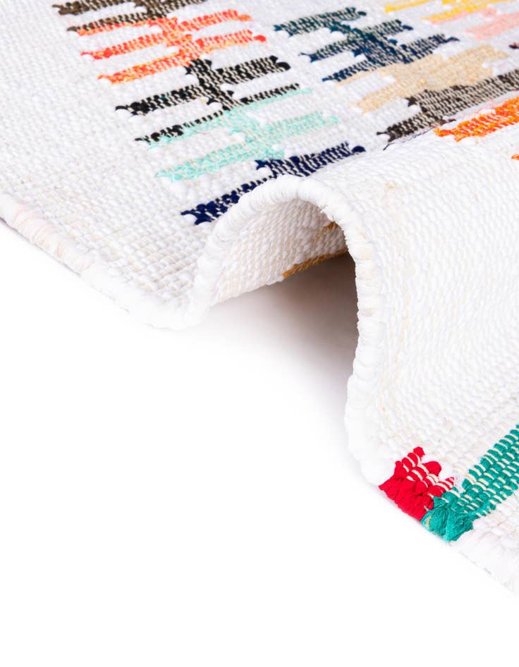 Detail image of  2' 2 x 6' 1  Hand Woven Chindi Trellis Runner Rug