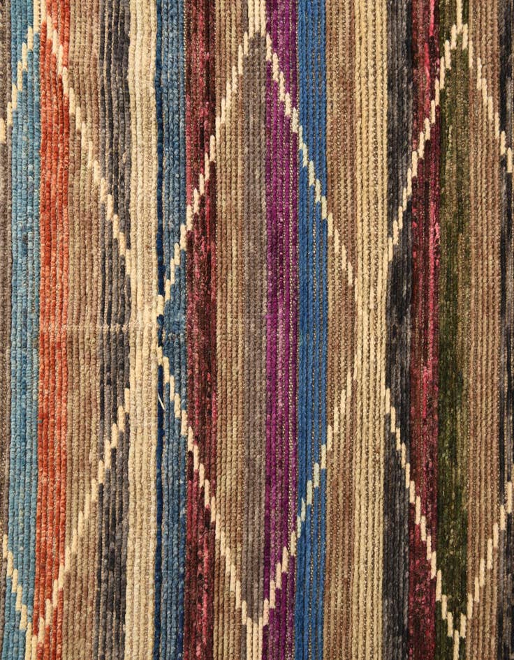 Detail image of  4' 1 x 12' 4  Hand Knotted Darya Wool Runner Rug