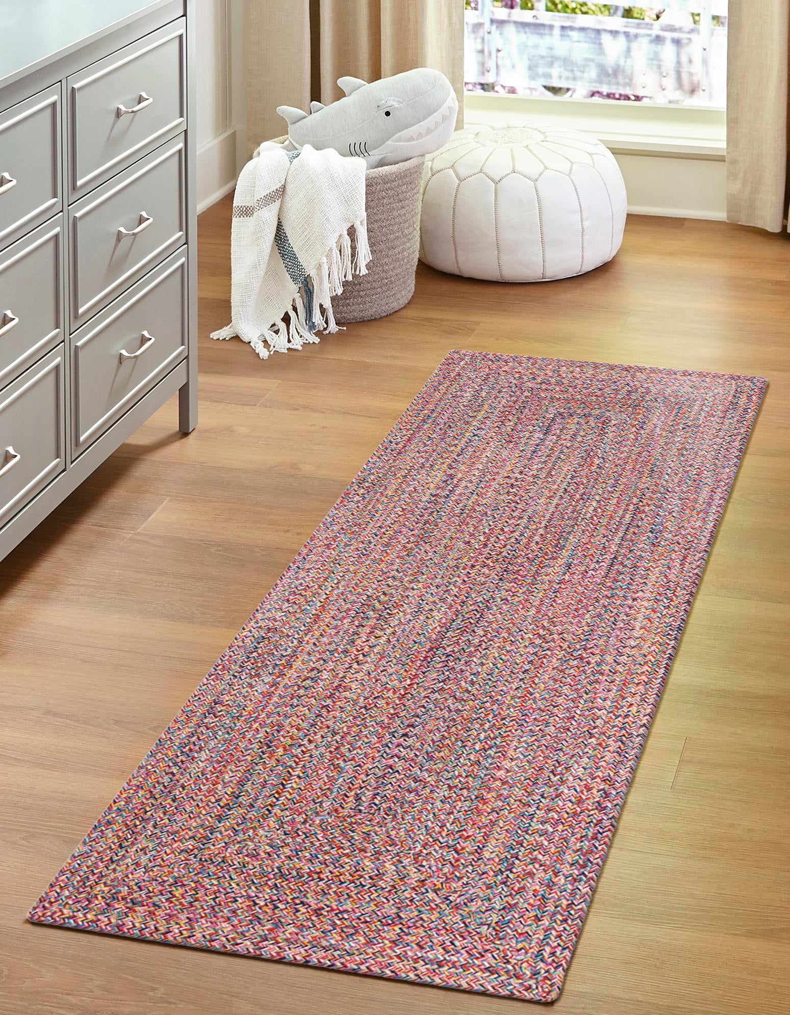 Multicolor 2' x 6' 1 Hand Woven Eco Verse Indoor Washable Indoor ...