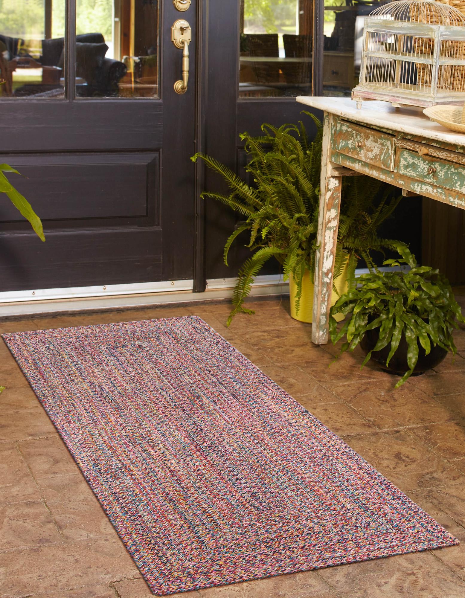 Multicolor 2' x 6' 1 Hand Woven Eco Verse Indoor Washable Indoor ...