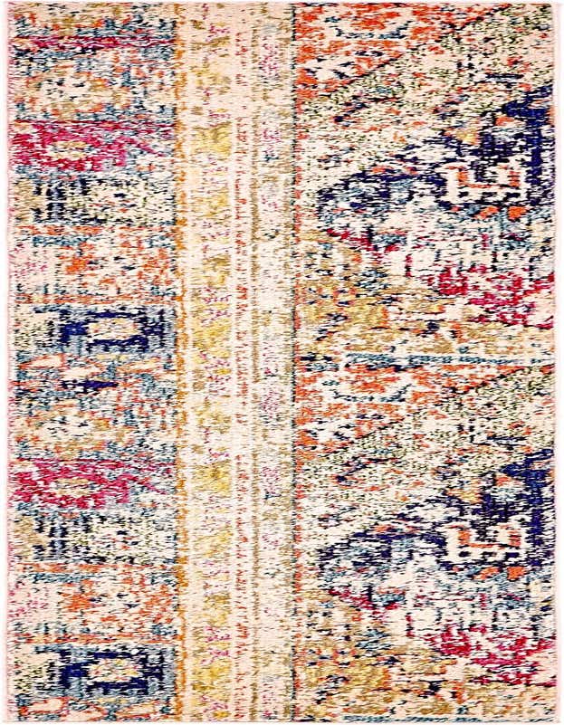 A 7 ft runner rug from the El Paso collection, featuring a vibrant multi-colored bohemian pattern with tribal and Southwestern influences, perfect for a hallway.