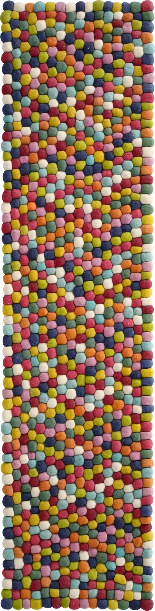  2' x 8' Felt Ball Wool Runner Rug