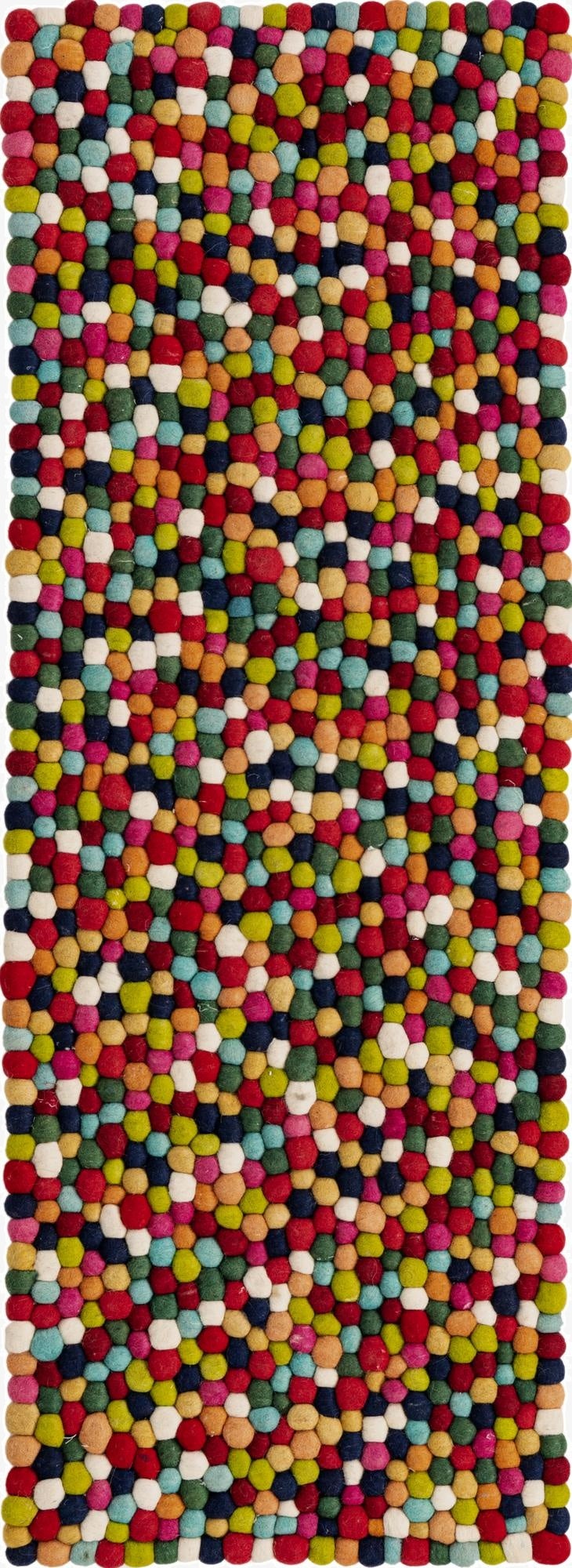  2' 2 x 6' 1 Felt Ball Wool Runner Rug