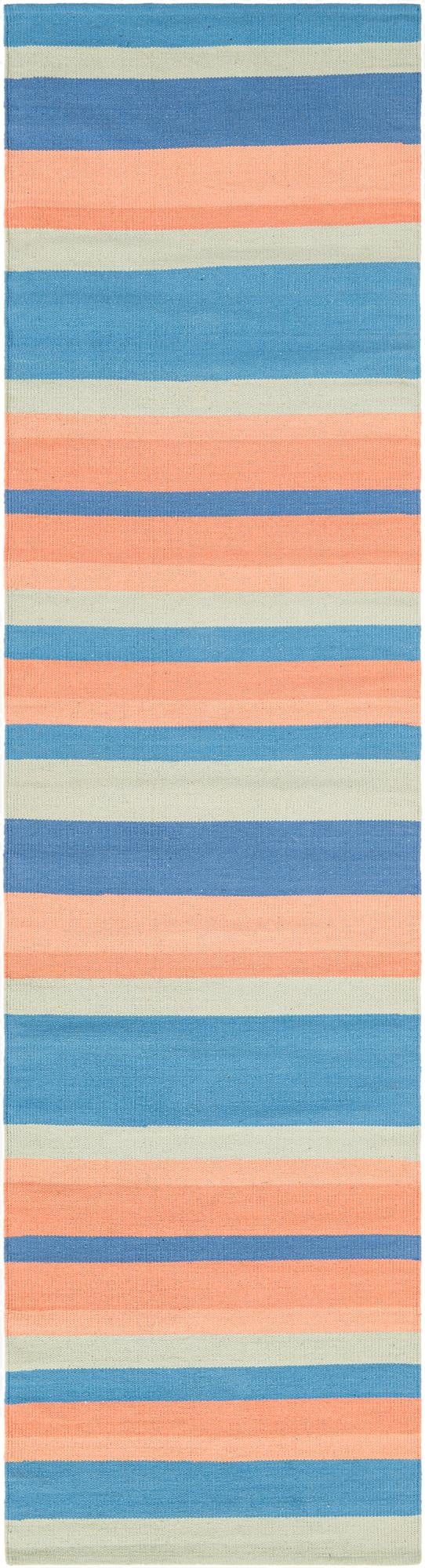  2' 7 x 10'  Hand Woven Flatweave Cotton Dhurrie Runner Rug