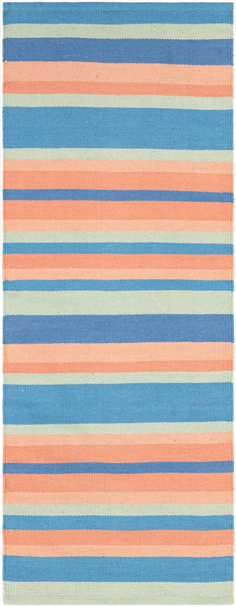  2' x 5' 1  Hand Woven Flatweave Cotton Dhurrie Runner Rug