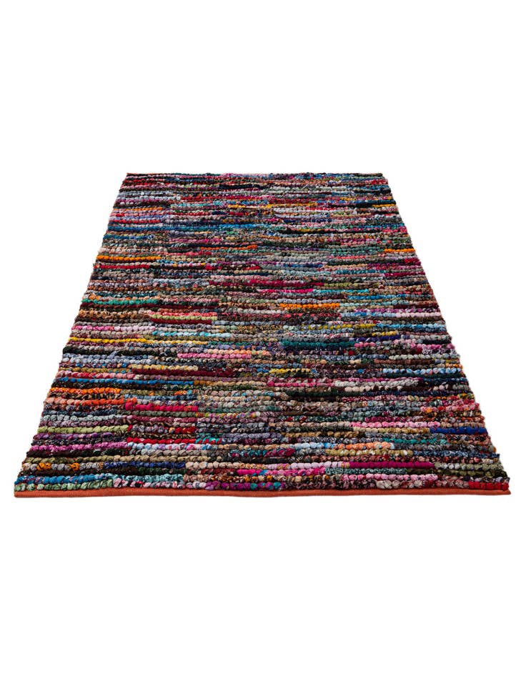 Detail image of  4' 6 x 8'  Hand Hand Braided Chindi Runner Rug