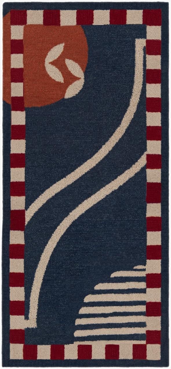  2' x 8' Handtufted Wool Runner Rug