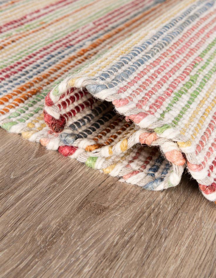 Detail image of  2' x 6' 1  Hand Woven Happy Rugs Rainbow Weave Runner