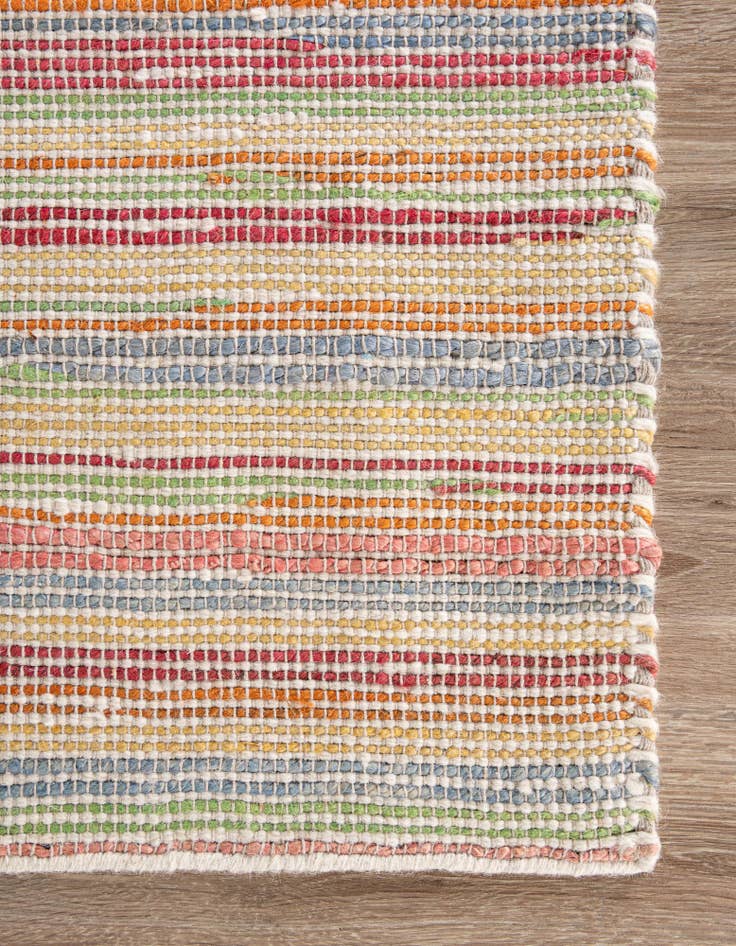 Detail image of  2' x 6' 1  Hand Woven Happy Rugs Rainbow Weave Runner